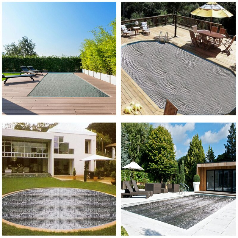 Letný kryt bazéna, obdĺžnikový solárny vodotesný kryt proti prachu, vonkajšia plachta, bublinková deka, tepelná izolačná fólia