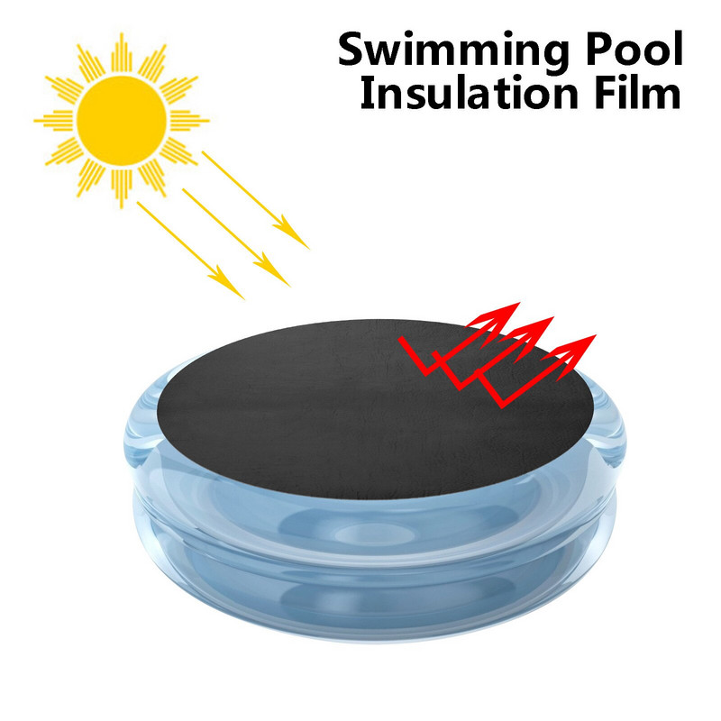 Kryt na bazén 210D, okrúhla skladacia, prachotesná, postriebrená, ochrana tepla pre vonkajšie záhradné bazénové náradie