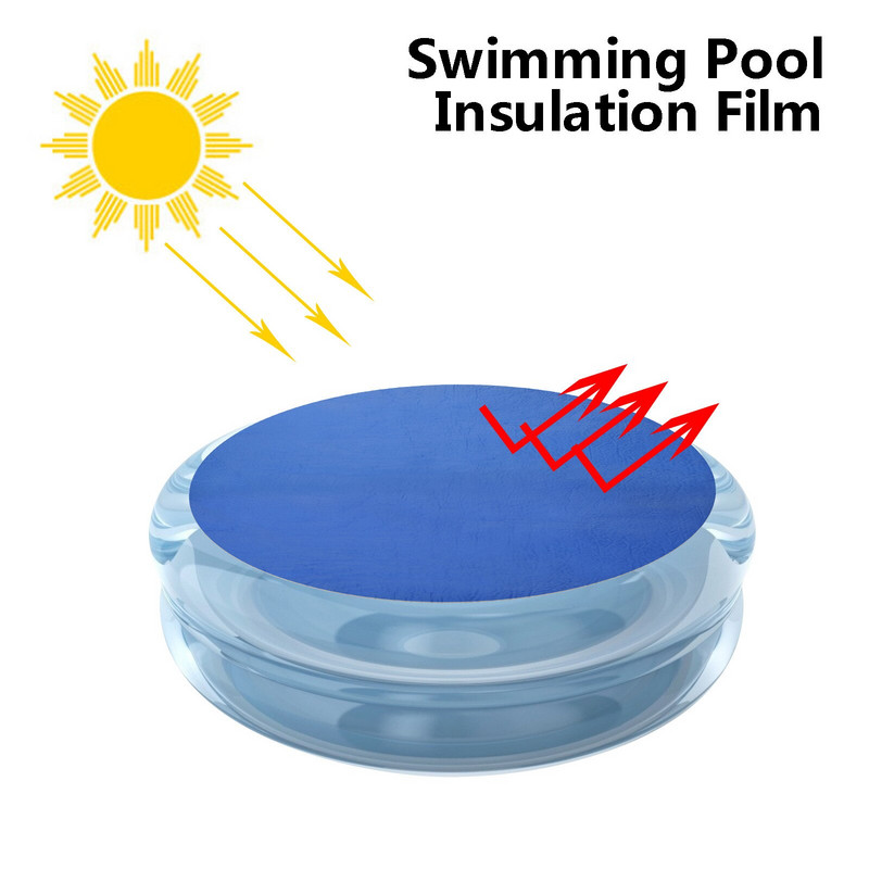 Kryt na bazén 210D, okrúhla skladacia, prachotesná, postriebrená, ochrana tepla pre vonkajšie záhradné bazénové náradie