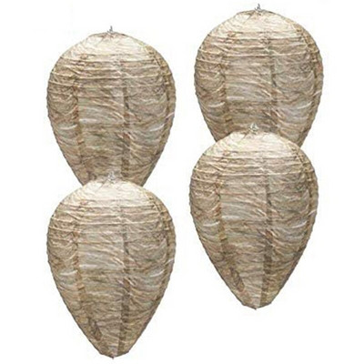 4 bucăți cuib de viespe, momeală agățată cuib de viespi fals momeală de hârtie capcană falsă sigură, eficientă, ecologică, cuib de viespi de hârtie pentru grădină