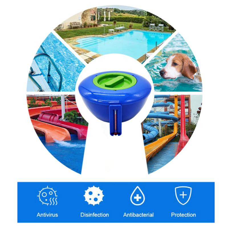 Plávajúci dávkovač chlóru do bazéna s teplomerom s priemerom 7" pre vnútorné a vonkajšie bazény, vírivku