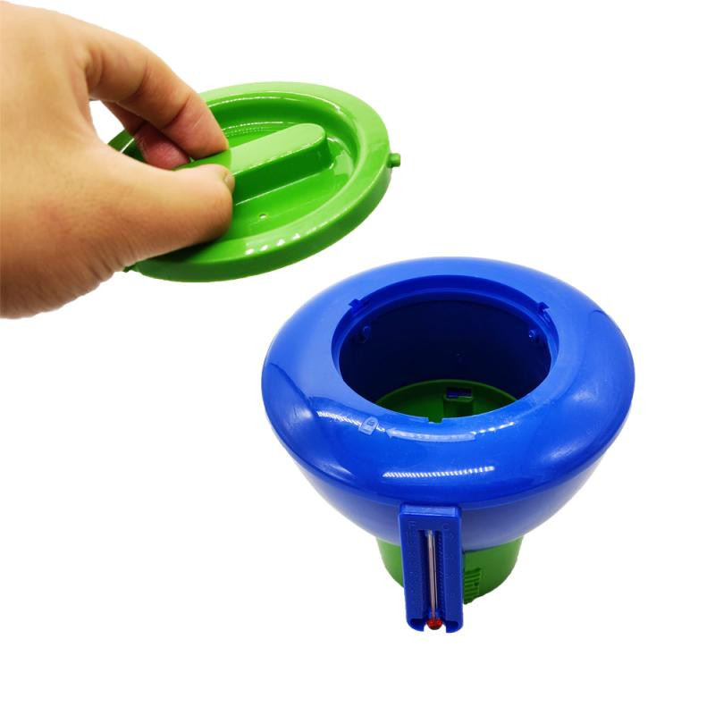 Plávajúci dávkovač chlóru do bazéna s teplomerom s priemerom 7" pre vnútorné a vonkajšie bazény, vírivku