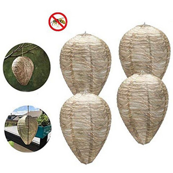 4 ΤΕΜ. Φωλιά σφήκας, Δόλωμα που κρέμεται Fake Wasp Nest Paper Decoy Safe Fake Trap Αποτελεσματική φιλική προς το περιβάλλον χαρτί σφήκα φωλιά για κήπο