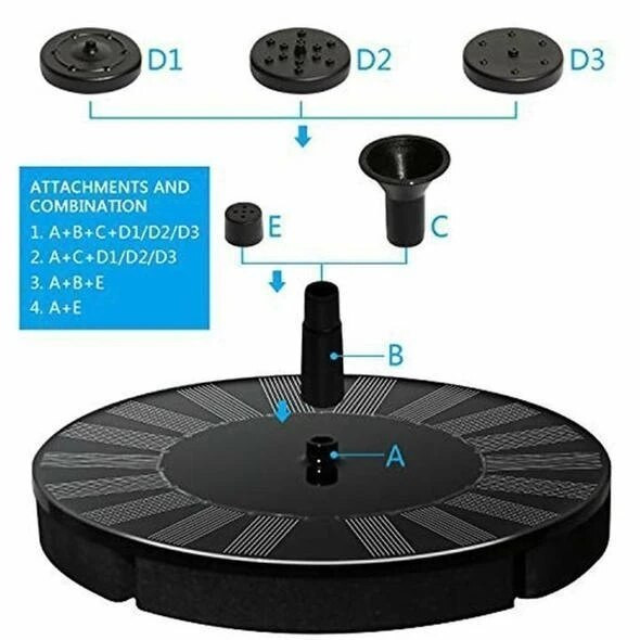 Plávajúca solárna fontána Záhradný vodopád Fontána Bazén Jazierko Vtáčia vanička Solárny panel Fontána Vodné čerpadlo Záhradná dekorácia