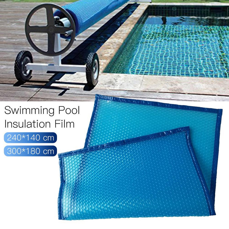 Plaukimo baseino dangtis UV apsauga Baseino danga nuo saulės su burbulo pusėje akrilo baseino burbulo dangteliu termoizoliacine plėvele