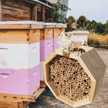 HOT ΕΚΠΤΩΣΗ Ξύλινο μελισσοκομικό κουτί Queen Bee Nest Box Creative Bee Nest