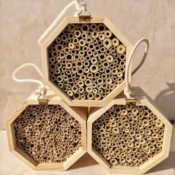 HOT ΕΚΠΤΩΣΗ Ξύλινο μελισσοκομικό κουτί Queen Bee Nest Box Creative Bee Nest