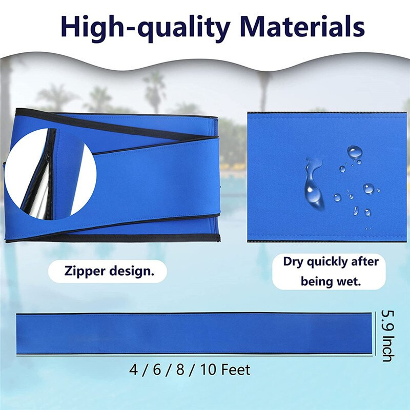 Vonkajšia podložka na lakťovú opierku, neoprénová látková rukoväť, protisklzová ochranná modrá krytka zábradlia do bazéna, protišmykové kryty zábradlia, 8 stôp