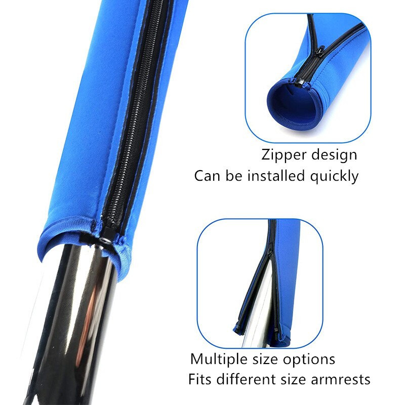 Vonkajšia podložka na lakťovú opierku, neoprénová látková rukoväť, protisklzová ochranná modrá krytka zábradlia do bazéna, protišmykové kryty zábradlia, 8 stôp