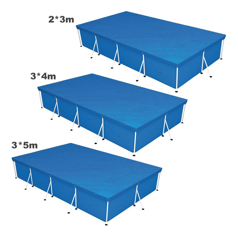Obdĺžniková solárna letná vodotesná plachta na bazén, UV odolná vonkajšia polyesterová tkaná látková deka na bazén