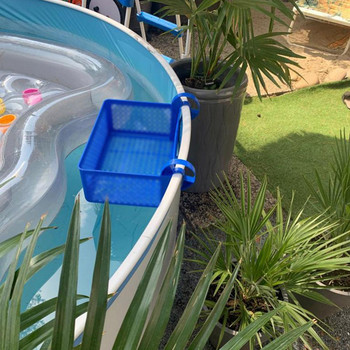 Висяща кошница за съхранение на басейн Преносим подвижен органайзер Топка Аксесоари за басейн Пластмасова кошница Плаж Плаж Държач за съхранение