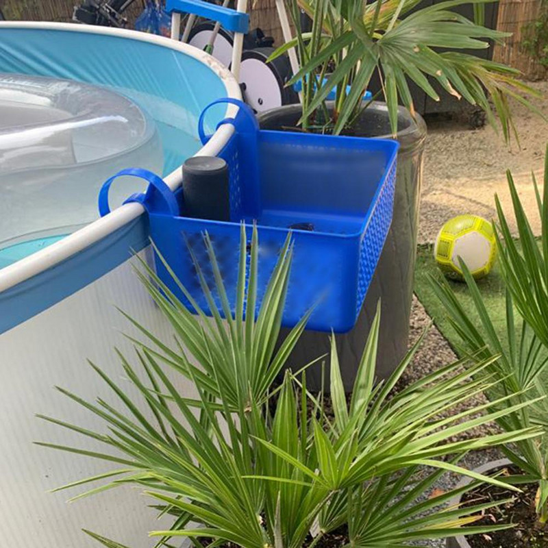 Závesný úložný košík do bazéna, prenosný odnímateľný organizér, príslušenstvo do bazéna s loptičkami, plávanie, plastový košík, plážový úložný košík na pláž