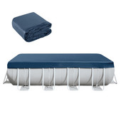 Sodo baseino dangtis Stačiakampio formos baseino dangtis nuo dulkių nepraleidžiantis lietaus ir UV spindulių baseino dangtis PVC dangtis brezentas 389x184x20