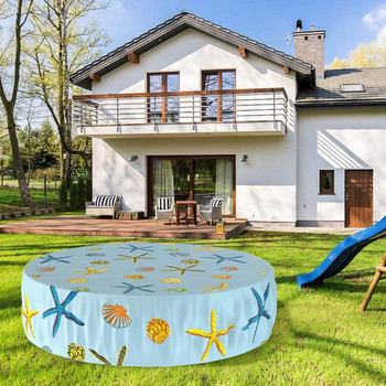 Κάλυμμα μπάνιου για σκύλους Στρογγυλό αδιάβροχο κάλυμμα πισίνας με μοτίβο αστερίας Κάλυμμα εξωτερικής πισίνας κήπου για μπανιέρα