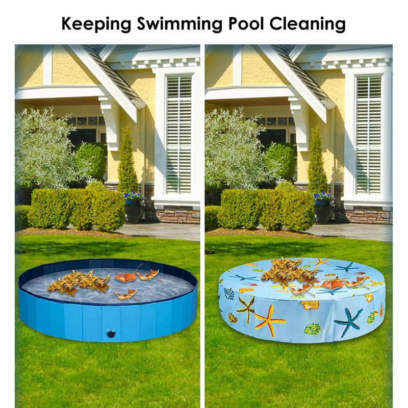 Šunų vonios baseino užvalkalai Apvalūs vandeniui atsparūs dulkėms baseino uždangalai su Starfish Patternn lauko sodo baseino vonios dangteliu