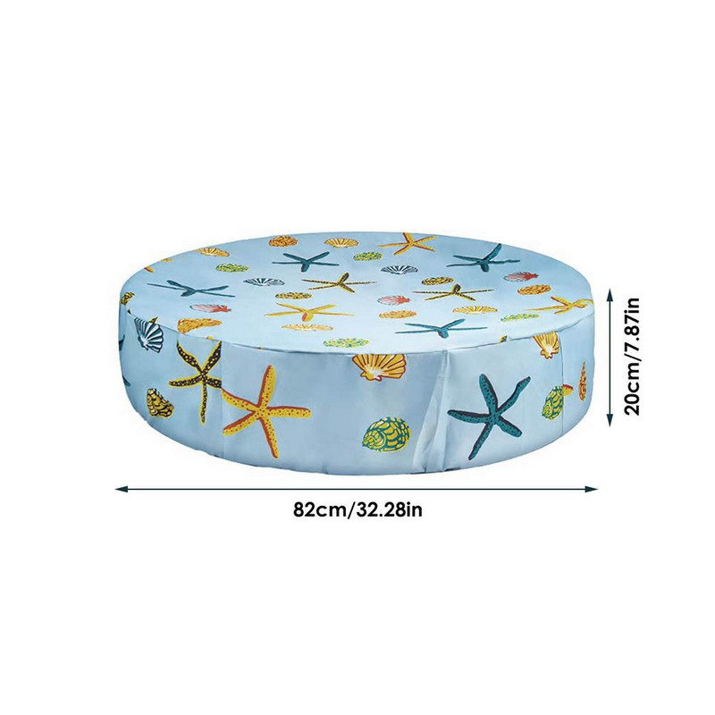 Šunų vonios baseino užvalkalai Apvalūs vandeniui atsparūs dulkėms baseino uždangalai su Starfish Patternn lauko sodo baseino vonios dangteliu