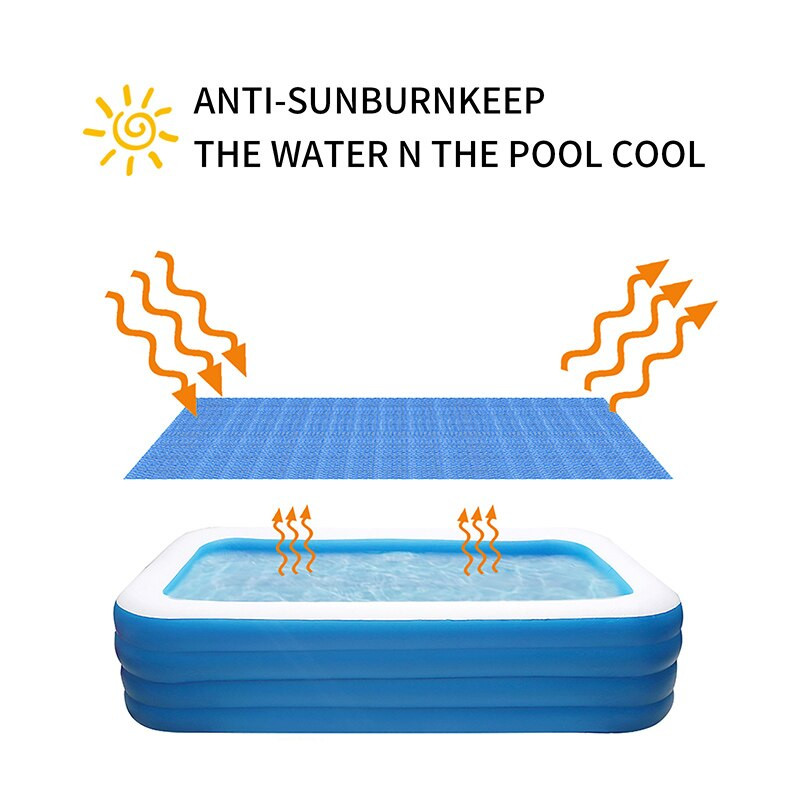 Obdĺžniková plachta na bazén, udržiavacia solárna fólia na bazén, izolačná fólia, čierna solárna fólia, vykurovanie bazéna, solárna plachta