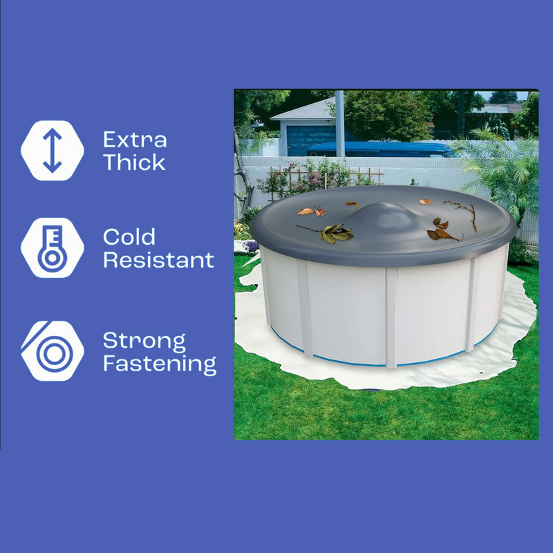 Nafukovací vankúš do bazéna 4x4 stopy pre nadzemné bazény, extra odolný PVC zimný vankúš do bazéna, sada na zazimovanie bazéna