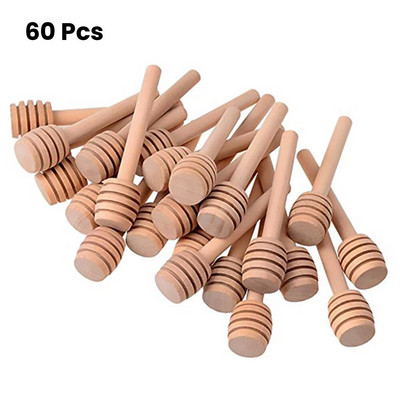8 cm lotosová drevená miešacia tyčinka na med, 24 ks/60 ks mini drevených naberačiek na med, miešacie tyčinky na kávu, mlieko a čaj, včelársky zber medu