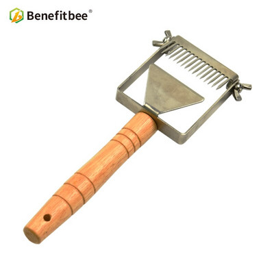 Včelárske vidly na med, plást, škrabka na med, včelársky nástroj značky Benefitbee, včelárske vybavenie, nastaviteľná odviečkovacia vidlička na med.
