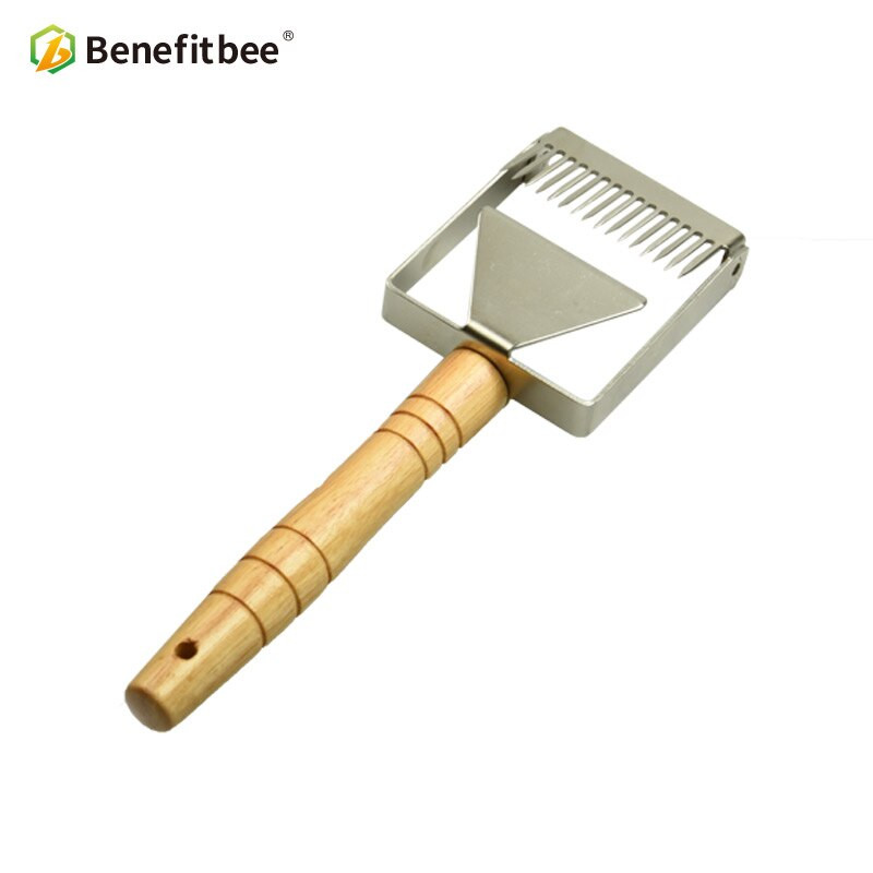 „Benefitbee“ dangtelio atsukimo šakutė Geležinė korio medaus grandiklis medinė rankena bitininkystės įrankis „Apicultura“ įranga