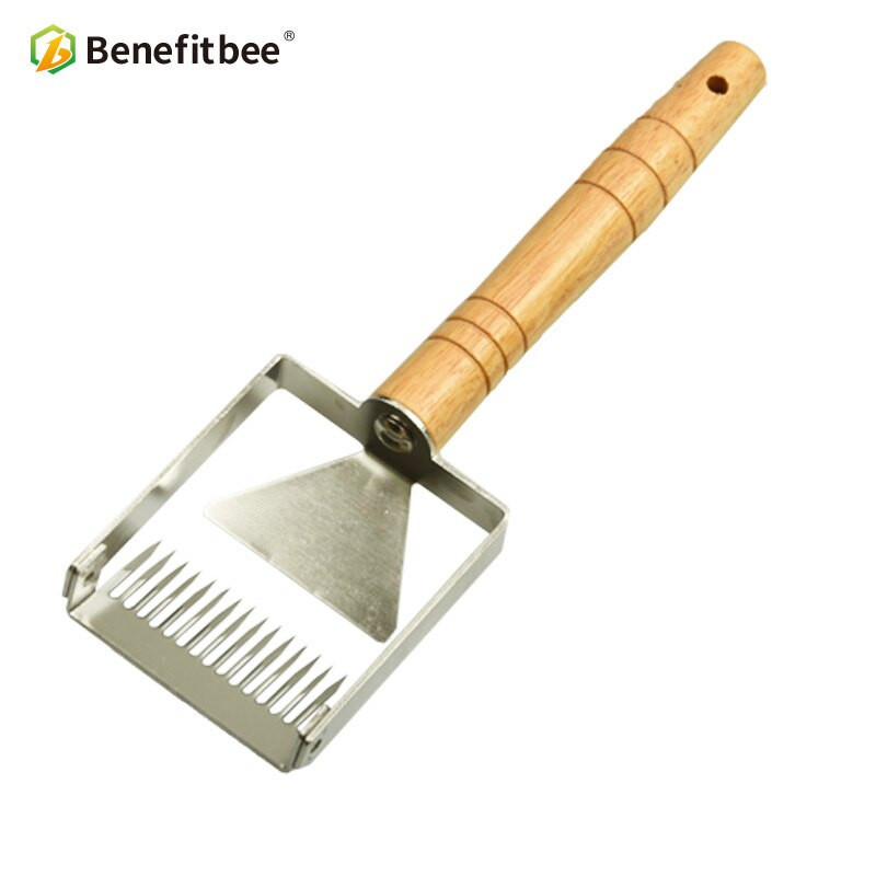 „Benefitbee“ dangtelio atsukimo šakutė Geležinė korio medaus grandiklis medinė rankena bitininkystės įrankis „Apicultura“ įranga