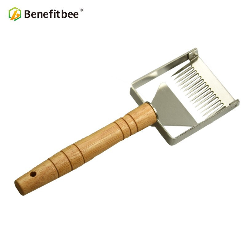 „Benefitbee“ dangtelio atsukimo šakutė Geležinė korio medaus grandiklis medinė rankena bitininkystės įrankis „Apicultura“ įranga