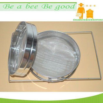 Цедка за мед от неръждаема стомана 304, 2 слоя високоефективни филтри за мед, двойни цедки за мед Пчеларски инструмент