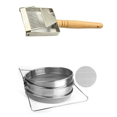 Medové sitko z nehrdzavejúcej ocele 304, 2 vrstvy, vysokoúčinné medové filtre, dvojité medové sitko, včelársky nástroj