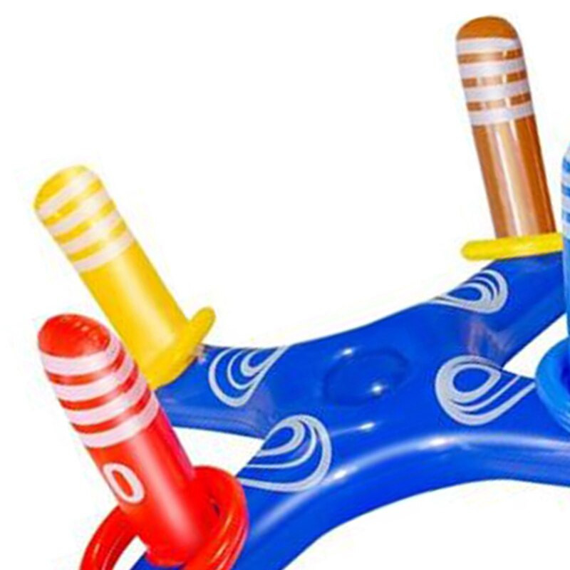 Nafukovacie hračky do bazéna s hodom krúžkom so 6 ks krúžkov, plávajúci bazén, vodný plávajúci hádzací krúžok