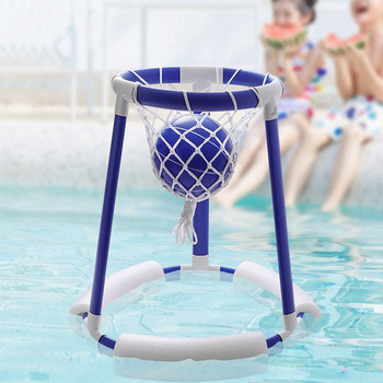 Плаващ баскетболен кош за басейн - с 2 топки и помпа - Водни баскетболни кошове Игра Играчки за басейн за деца, тийнейджъри и възрастни
