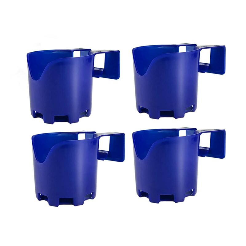 Držiak na poháre k bazénu, 4 kusy, nadzemný držiak na nápoje pri bazéne, držiak na nápoje bez rozliatia, držiak na telefón pri bazéne, držiak na poháre (modrý)