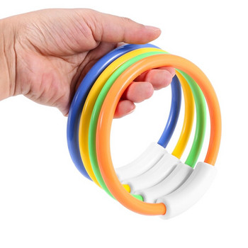Пръстени за гмуркане Пръстени за играчки за плувен басейн 4 пакета играчки за деца Пластмасов пръстен за гмуркане Цветни потъващи пръстени за басейн Обучение за гмуркане
