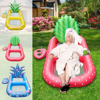 Φουσκωτό Pineapple Pool Float Party Toy Raft Summer Pool Lounge με πλάτη & ποτηροθήκη Πλάτη πλάτης και ποτηροθήκη Πλωτήρες για