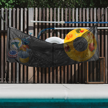 Τσάντα αποθήκευσης με δίχτυ πλέγματος πισίνας Τσάντα αποθήκευσης αθλητικού εξοπλισμού βαρέως τύπου με γάντζο Εξαιρετικά μεγάλη τσάντα οργάνωσης παιχνιδιού με πλέγμα πισίνας