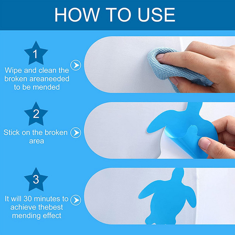 Sada na opravu bazéna Iatable, samolepiace PVC záplaty, 20 ks, záplata na opravu bazéna v tvare chobotnice, hviezdice, korytnačky