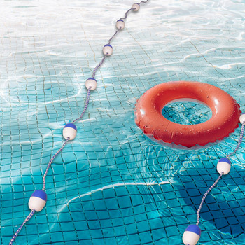 Комплект въже за безопасност и поплавък за басейн 18,04 фута Предпазна разделителна линия за плувен басейн със сглобени неръждаеми куки Линия за алея за плувен басейн