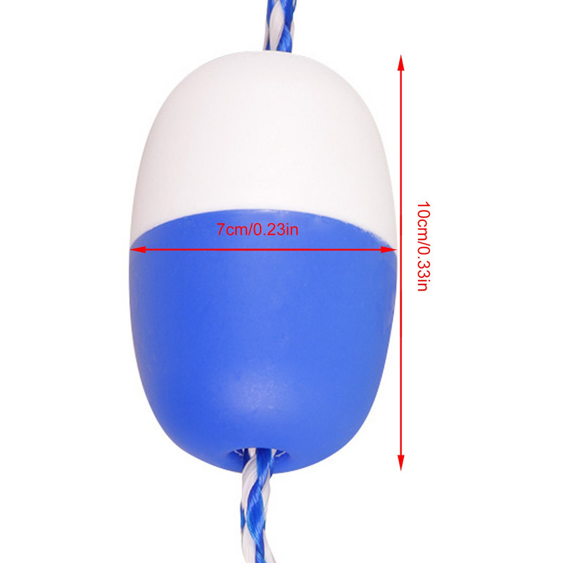 Súprava bezpečnostného lana a plaváka k bazénu, 18,04 stôp, bezpečnostná deliaca čiara k bazénu s namontovanými nerezovými hákmi, čiara k bazénovej dráhe