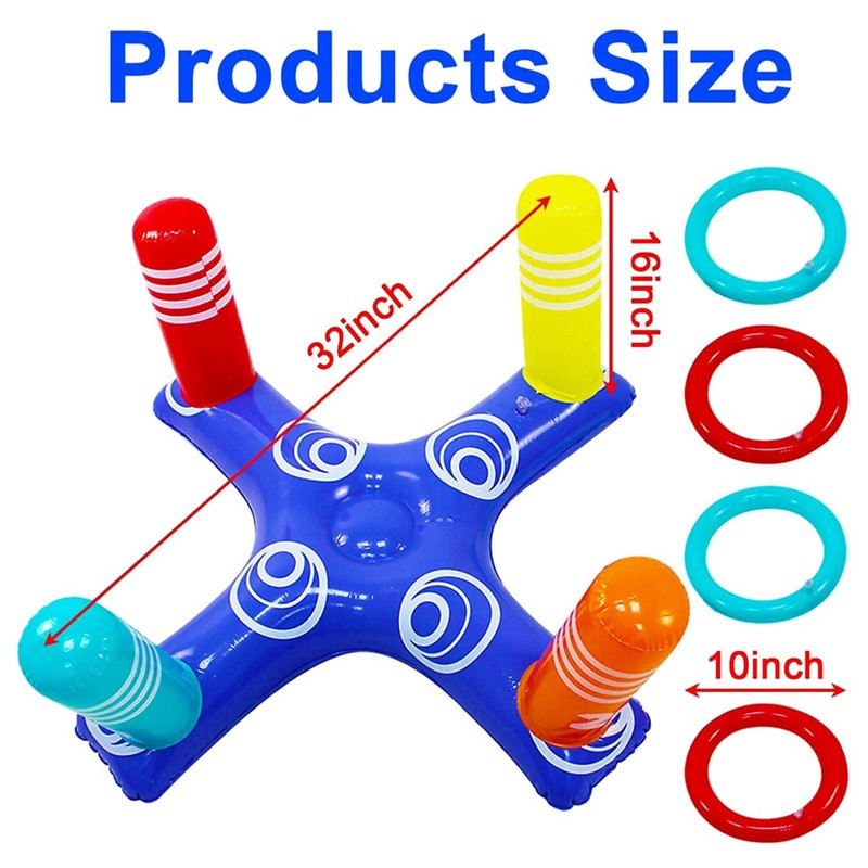 Príslušenstvo pre vonkajší bazén Nafukovacie kruhy na hádzanie krúžkov Herná súprava Plávajúce hračky do bazéna Plážová zábava Letná vodná hračka