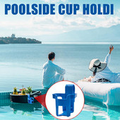 Puodelių laikiklis prie baseino gaivinamiesiems gėrimams Plastikinis vandens puodelių pakabinamas laikiklis Indelio kabliukas virš baseino D9L3