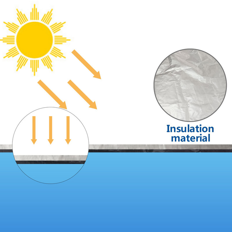 4 dydžio baseino dangtis apvalus šildytuvo kilimėlis Sulankstomas dulkėms atsparus sidabru dengtas šilumos išsaugojimas lauko sodo baseino įrankiams