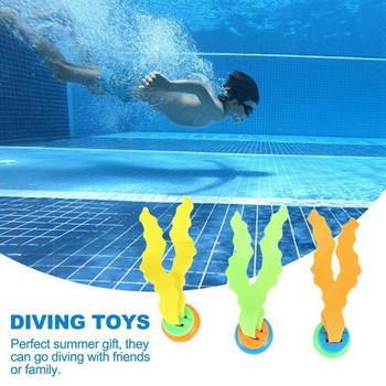 Играчки за гмуркане Играчка за подводен плувен басейн, пръстени и пръчки за гмуркане, торпеда, водна трева, подарък за обучение на гмуркане за деца (P