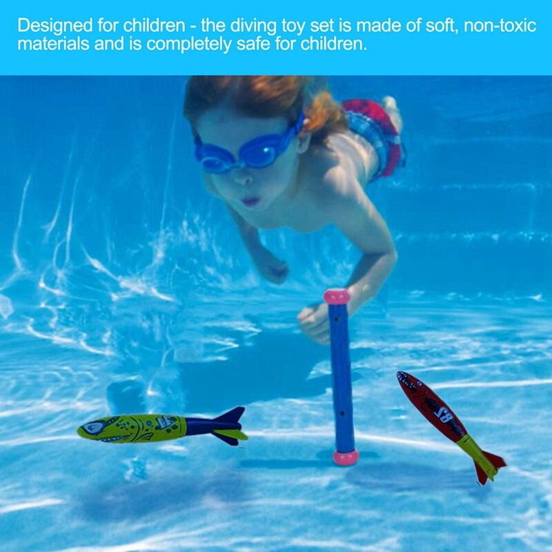 Potápačské hračky, podvodná hračka do bazéna, potápačské krúžky a palice, torpéda, vodná tráva, darček na potápačský tréning pre deti (P