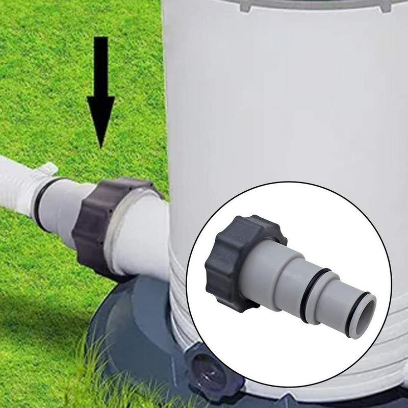 1 db 1,5/2,5" medencecsere tömlőadapter menetes szivattyúhoz gallérral medenceszivattyú cserealkatrészek dugattyús szelep leeresztő adapter