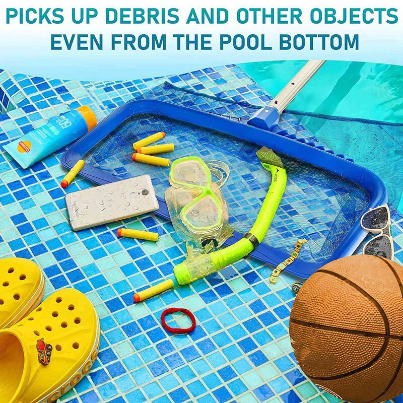 Baseino skimeris, baseino tinklas su 39,4 colio stulpu, skirtas mažiems baseinams, SPA, sūkurinėms vonioms, vinilo įdėklai, vaikų baseinams ir žuvims