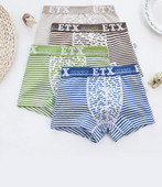 Berniukiški dryžuoti bokseriniai šortai su užrašais