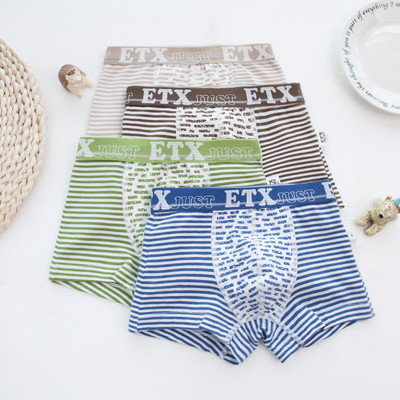 Berniukiški dryžuoti bokseriniai šortai su užrašais