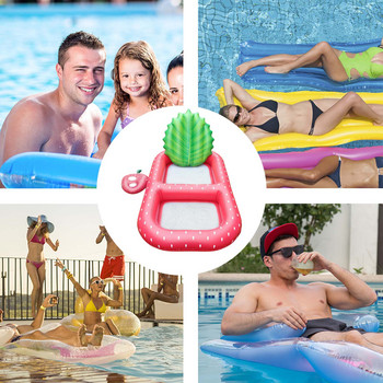 Φουσκωτό Pineapple Pool Float Party Toy Raft Summer Pool Lounge με πλάτη & θήκη ποτών Φουσκωτό χαλάκι πισίνας Floats για