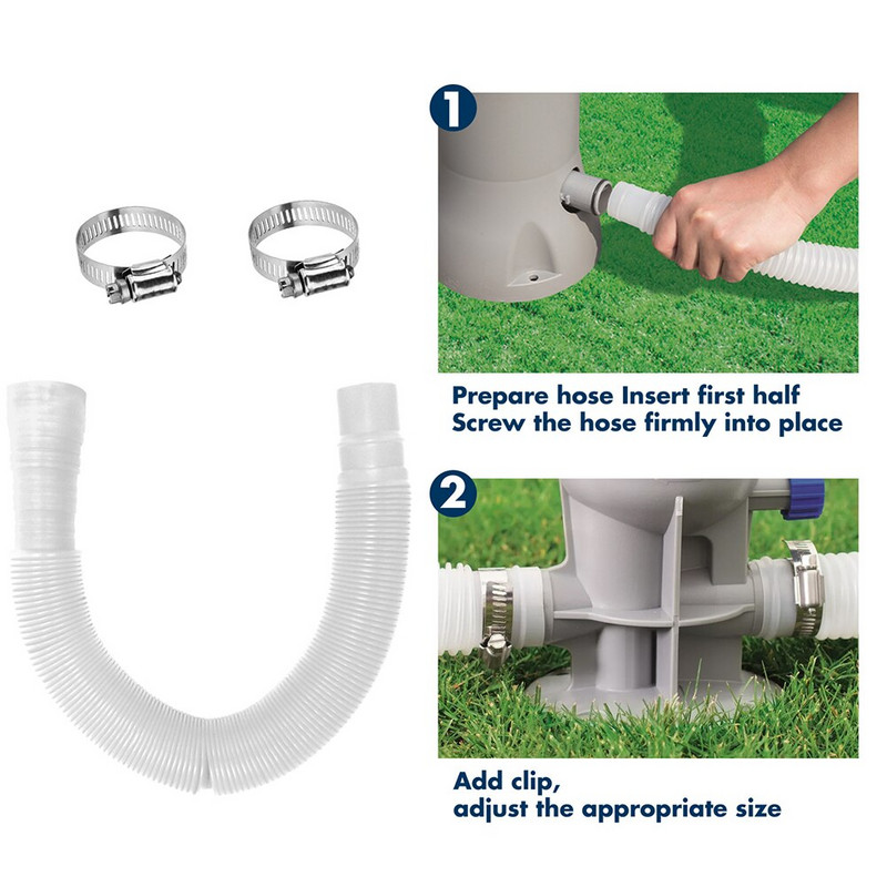 Piese etanșe pentru furtun de piscină Înlocuire pompă de țeavă + set de cleme 1,5 m/59 inch Instrumente de înot 32 mm nou-nouț de înaltă calitate