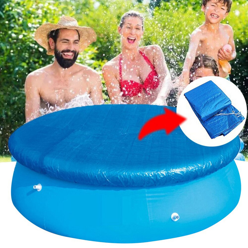 Apvalus baseino dangtis 612 pėdų saulės dangtis, skirtas virš žemės esantiems baseinams, dulkėms atsparus dangtis karkasiniams baseinams Pripučiamiems baseinams